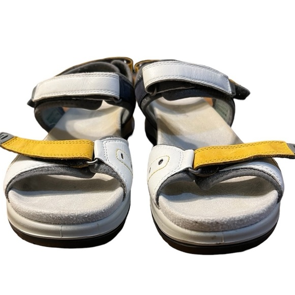 Hotter Stability Walk II Sandals Leather Multi-Color White Yellow Black Size 7 - Picture 3 of 12